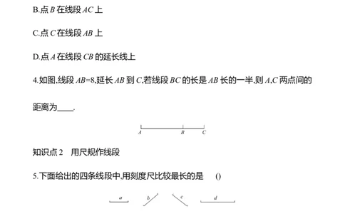 4.1　线段、射线、直线(第2课时)-学生版_北师大初中数学_7上-北师大版初中数学_7上-初中数学北师大（2024新版）持续更新_06习题试卷_同步练习
