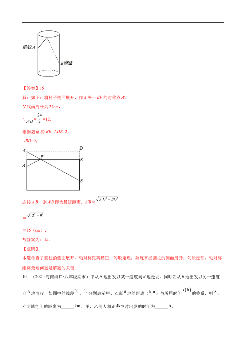 专练05填空题-提升（20题）-八年级数学上学期期末考点必杀200题（北师大版）（解析版）_北师大初中数学_8上-北师大版初中数学_旧版_05习题试卷_5专项练习