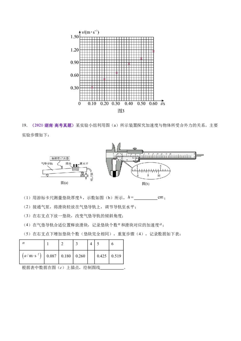 专题19力学实验（练习）（原卷版）_03高考英语_2025年新高考资料_二轮复习_01高考语文等多个文件_上好课2025年高考物理二轮复习讲练测（新高考通用）