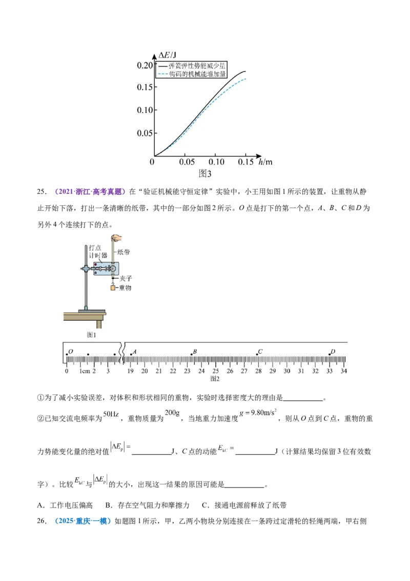 专题19力学实验（练习）（原卷版）_03高考英语_2025年新高考资料_二轮复习_01高考语文等多个文件_上好课2025年高考物理二轮复习讲练测（新高考通用）