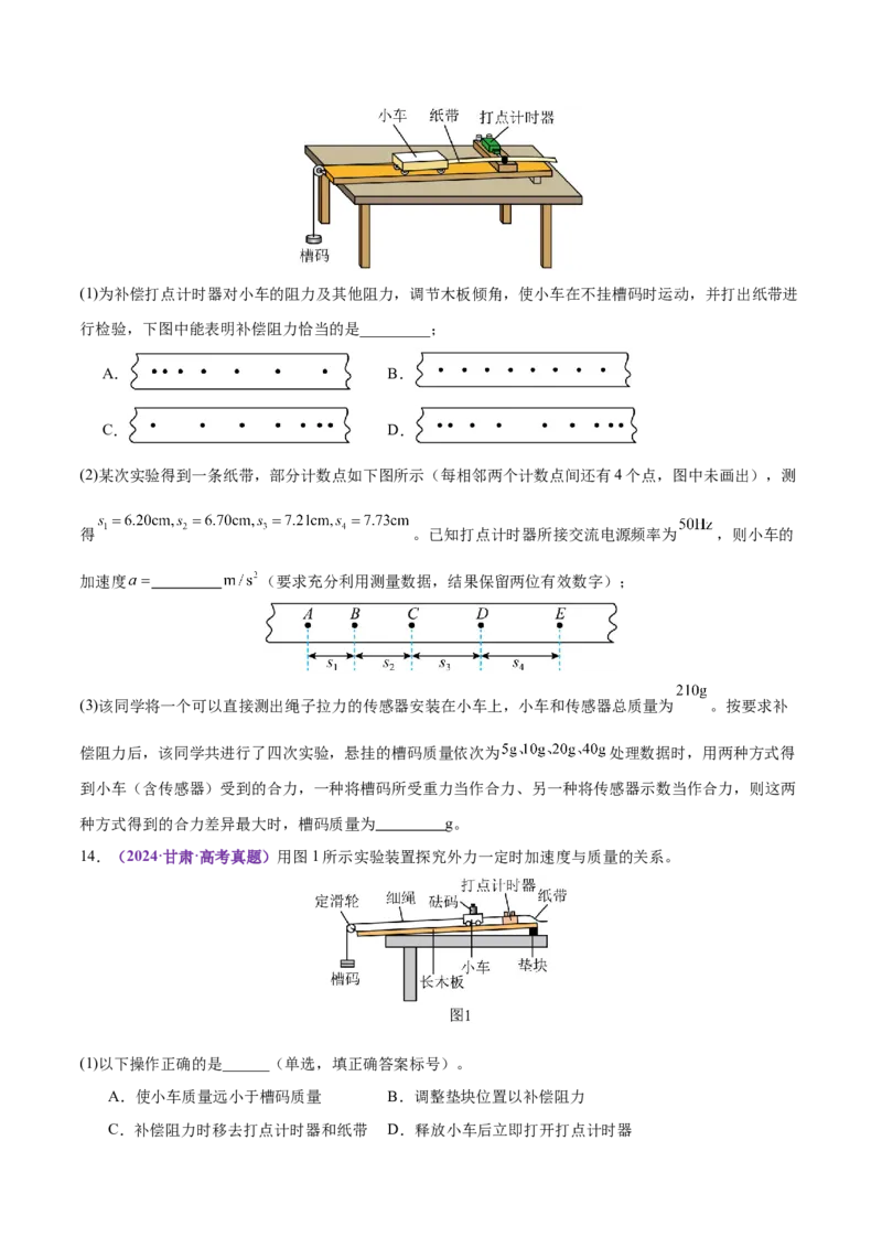 专题19力学实验（练习）（原卷版）_03高考英语_2025年新高考资料_二轮复习_01高考语文等多个文件_上好课2025年高考物理二轮复习讲练测（新高考通用）