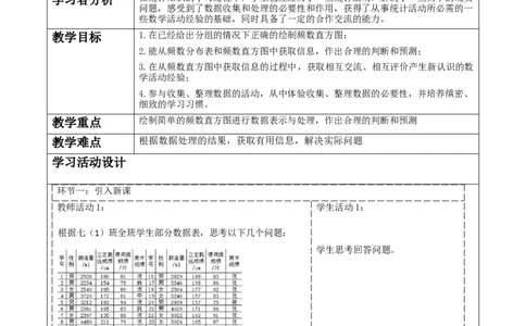 《6.3.2数据的表示》教学设计_北师大初中数学_7上-北师大版初中数学_7上-初中数学北师大（2024新版）持续更新_01课件+教案（大单元教学）