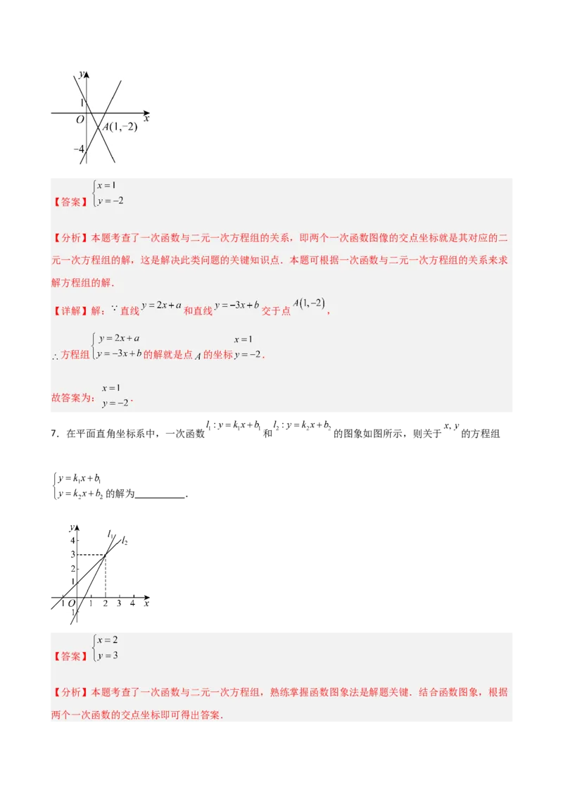 5.4二元一次方程组与一次函数（题型专练）（解析版）_北师大初中数学_8上-北师大版初中数学_初中数学北师大8上-2025秋季新版_第二套推荐25_04课件+教案+学案+练习（第4套）齐全_练习