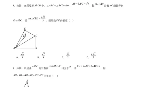 专题05直角三角形的边角关系（难点）（原卷版）_北师大初中数学_9下-北师大版初中数学_05习题试卷_4专题练习_第2套