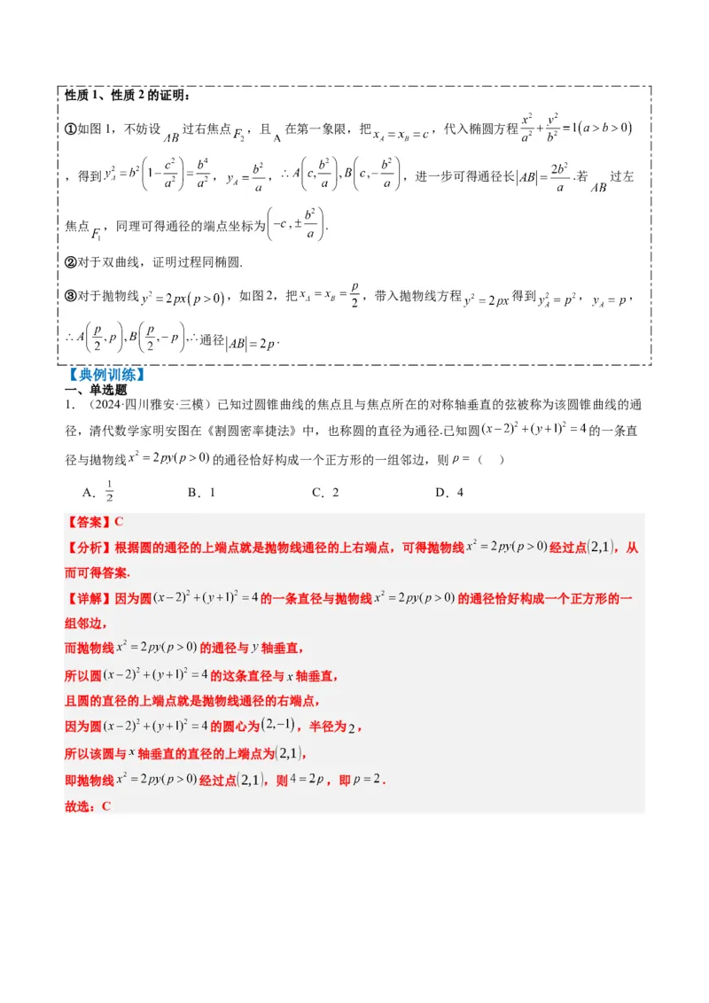专题13圆锥曲线二级结论秒杀技巧（6大题型）-2025年高考数学二轮热点题型归纳与变式演练（新高考通用）（解析版）_02高考数学_2025年新高考资料_二轮复习_一、题型突破