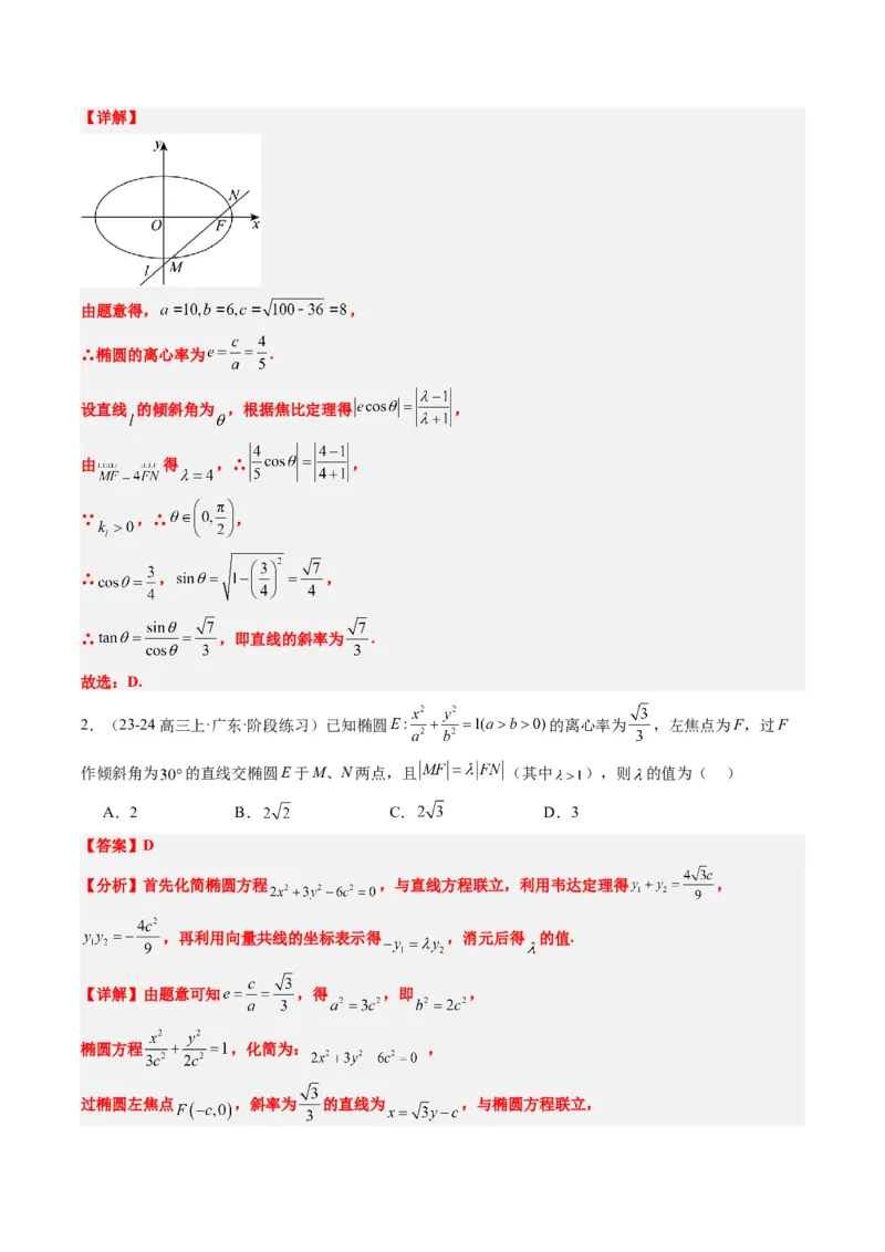 专题13圆锥曲线二级结论秒杀技巧（6大题型）-2025年高考数学二轮热点题型归纳与变式演练（新高考通用）（解析版）_02高考数学_2025年新高考资料_二轮复习_一、题型突破