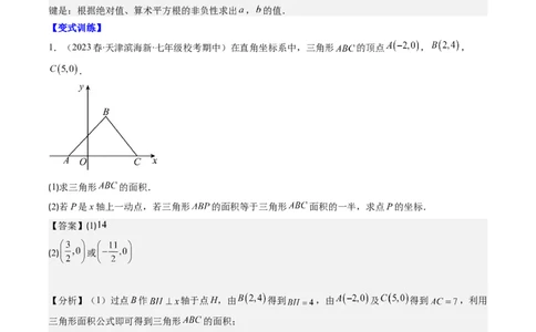 3.3讲类比归纳专题：求平行直角坐标系中的图形面积(3类热点题型讲练)（解析版）_北师大初中数学_8上-北师大版初中数学_旧版_05习题试卷