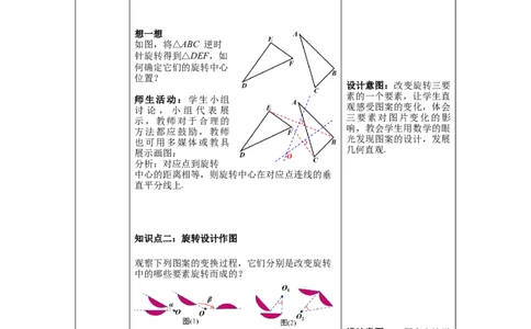 3.2第2课时旋转作图教案_北师大初中数学_8下-北师大版初中数学_旧版-可参考_01课件+教案+学案新课标_教案_3.BS八下第三章图形的平移与旋转