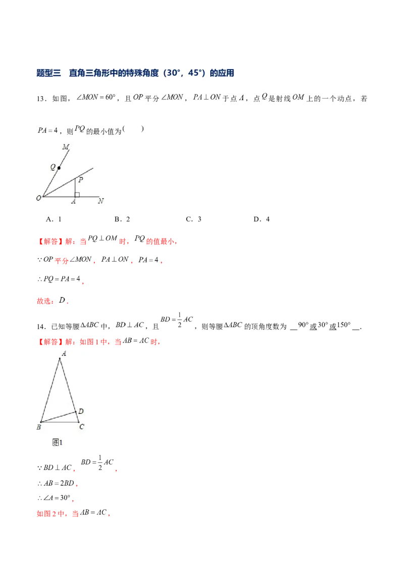 专题02三角形证明之直角三角形（解析版）-重难点突破八年级数学下册常考题专练（北师大版）_北师大初中数学_8下-北师大版初中数学_旧版-可参考_06专项讲练