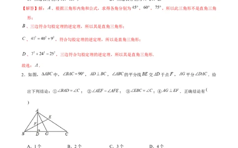 专题02三角形证明之直角三角形（解析版）-重难点突破八年级数学下册常考题专练（北师大版）_北师大初中数学_8下-北师大版初中数学_旧版-可参考_06专项讲练