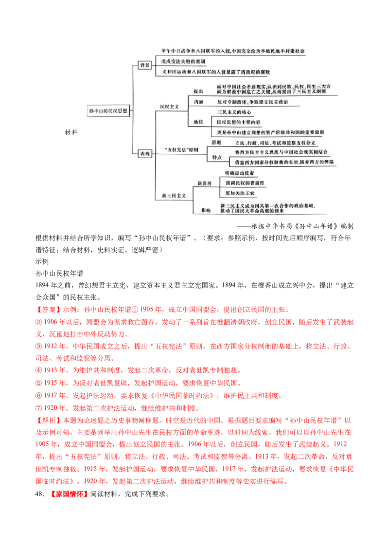 专题14核心素养专练50题（解析版）_07高考历史_2024年新高考资料_52024三轮冲刺_查漏补缺2024年高考历史复习冲刺过关（新高考专用）