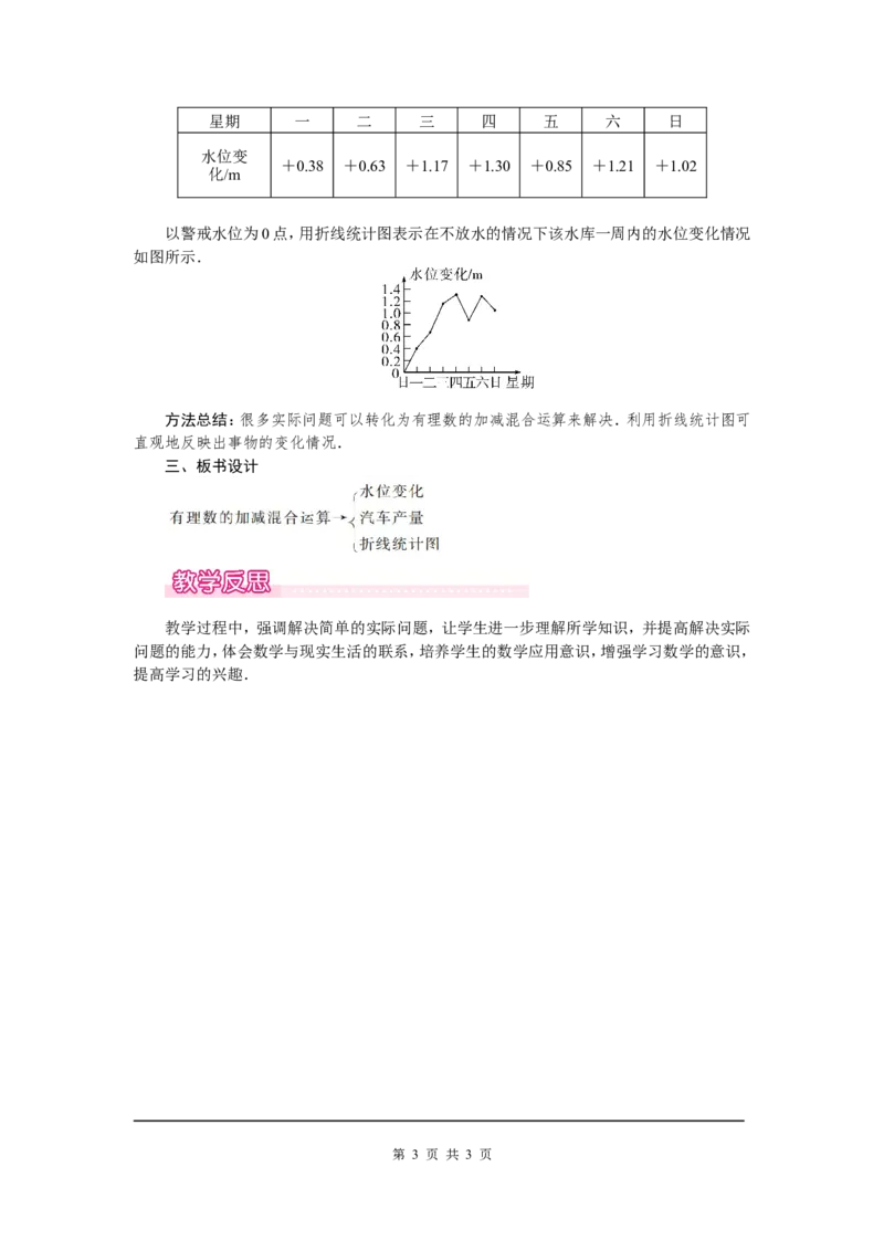 2.6第2课时有理数的加减混合运算的实际应用1_北师大初中数学_7上-北师大版初中数学_7上-初中数学北师大（旧版）赠送_03教案_全册教案（第1套）