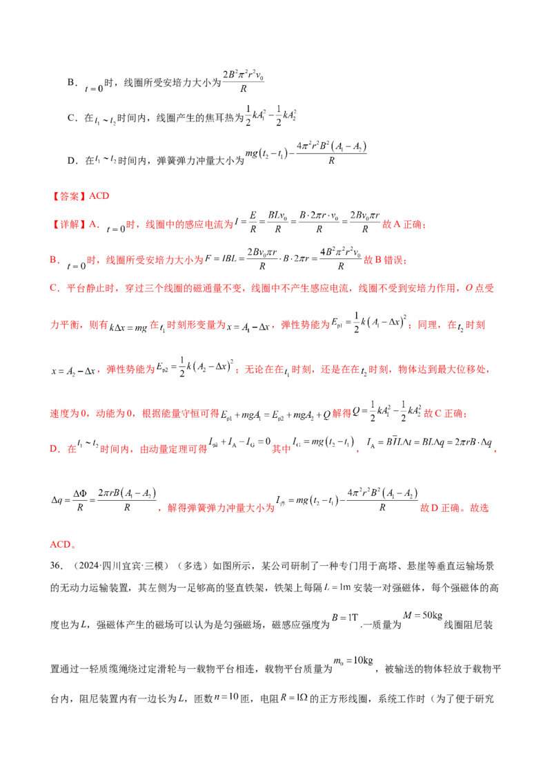 专题13电磁感应（练习）（解析版）_03高考英语_2025年新高考资料_二轮复习_01高考语文等多个文件_上好课2025年高考物理二轮复习讲练测（新高考通用）