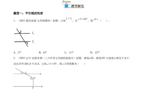 2.3平行线的性质-七年级数学下册《考点&bull;题型&bull;技巧》精讲与精练高分突破（北师大版）_北师大初中数学_7下-北师大版初中数学_7下-初中数学北师大版（旧版）赠送_06专项讲练