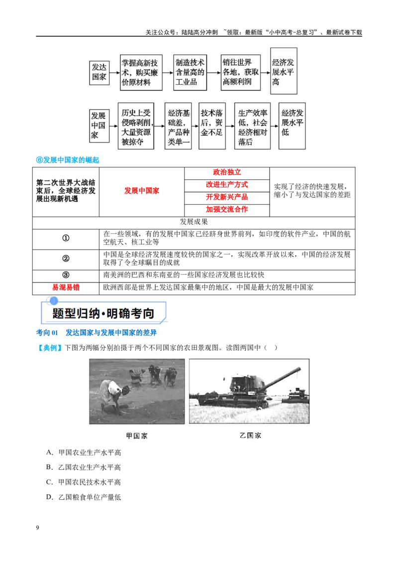 专题07发展与合作（讲义）（原卷版）_02中考总复习（2026版更新中）_09-地理-中考总复习_2024年中考复习资料_一轮复习_❤2024年中考地理一轮复习讲练测（全国通用）_配套讲义
