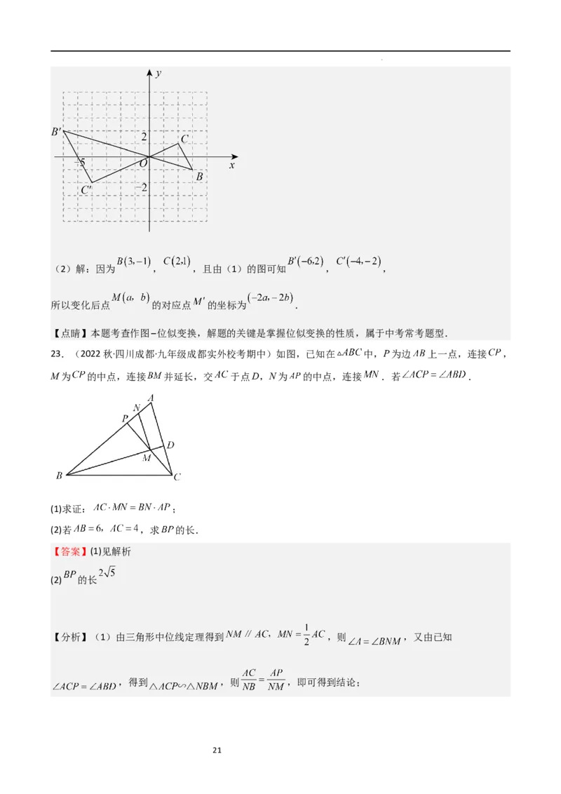 专题06图形的相似（重点，期中测试精选）（解析版）_北师大初中数学_9上-北师大版初中数学_05习题试卷_5专项练习