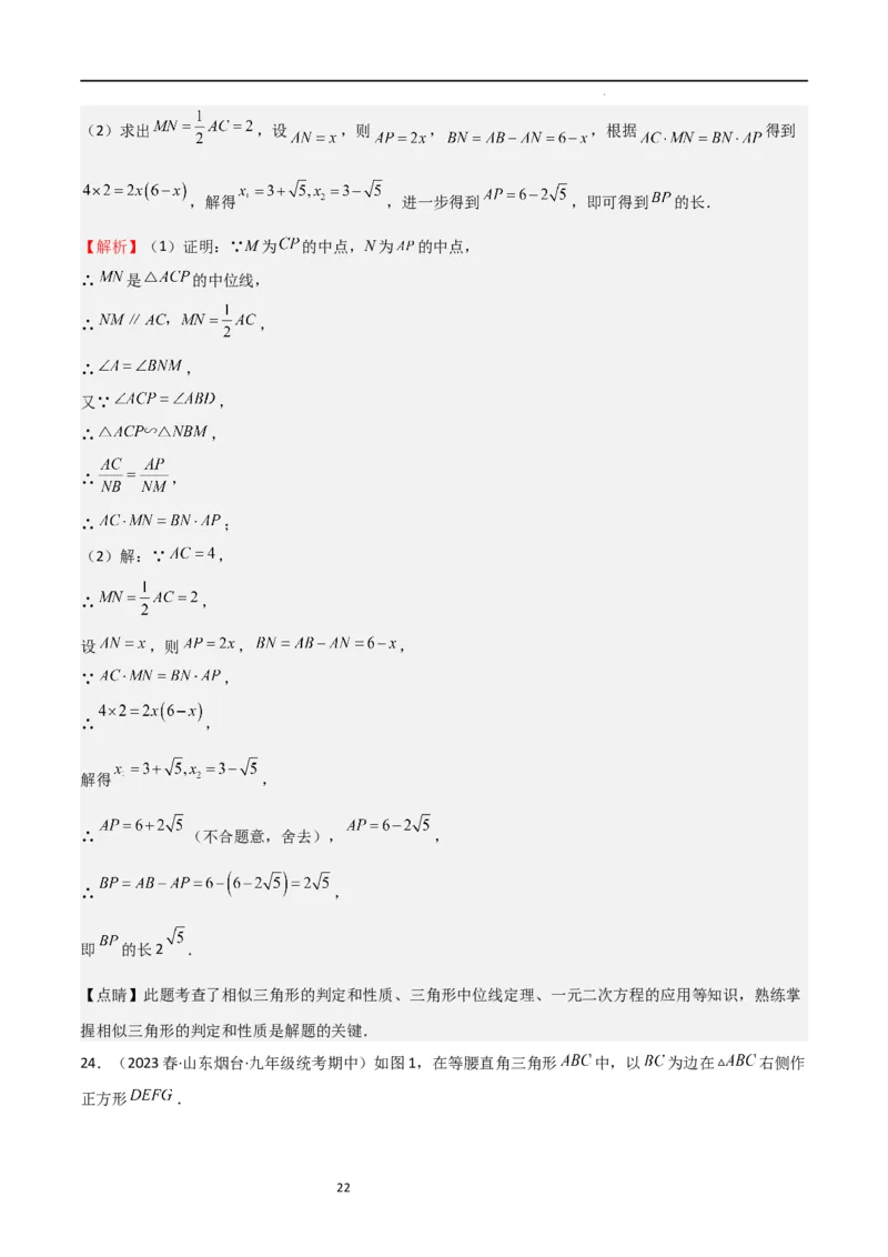 专题06图形的相似（重点，期中测试精选）（解析版）_北师大初中数学_9上-北师大版初中数学_05习题试卷_5专项练习