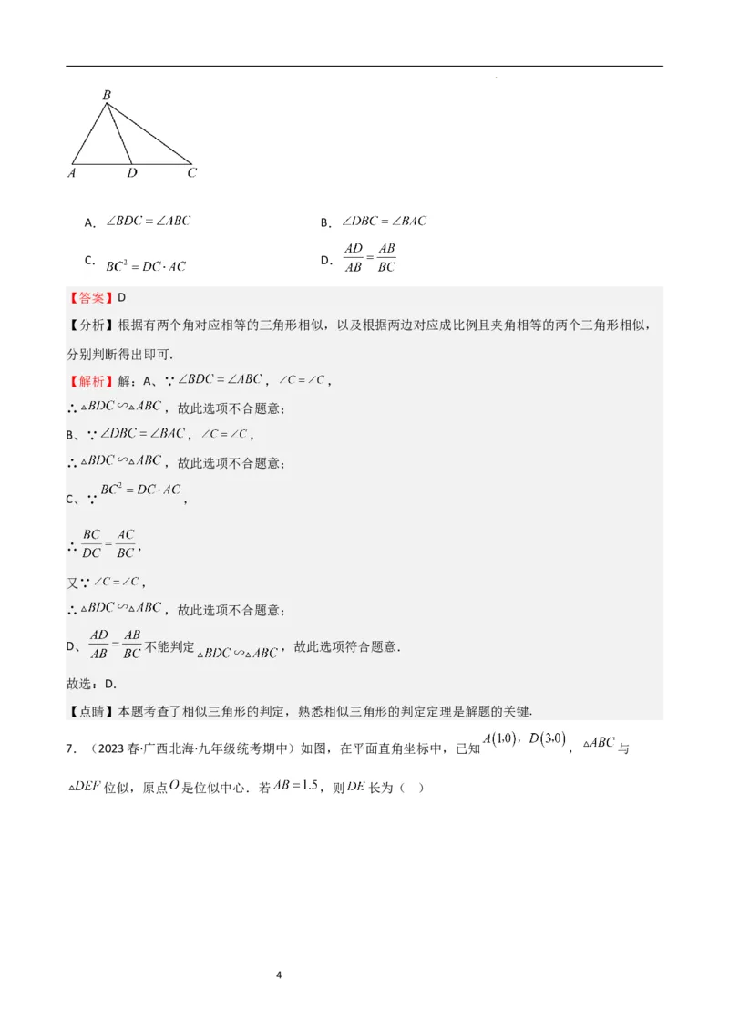 专题06图形的相似（重点，期中测试精选）（解析版）_北师大初中数学_9上-北师大版初中数学_05习题试卷_5专项练习