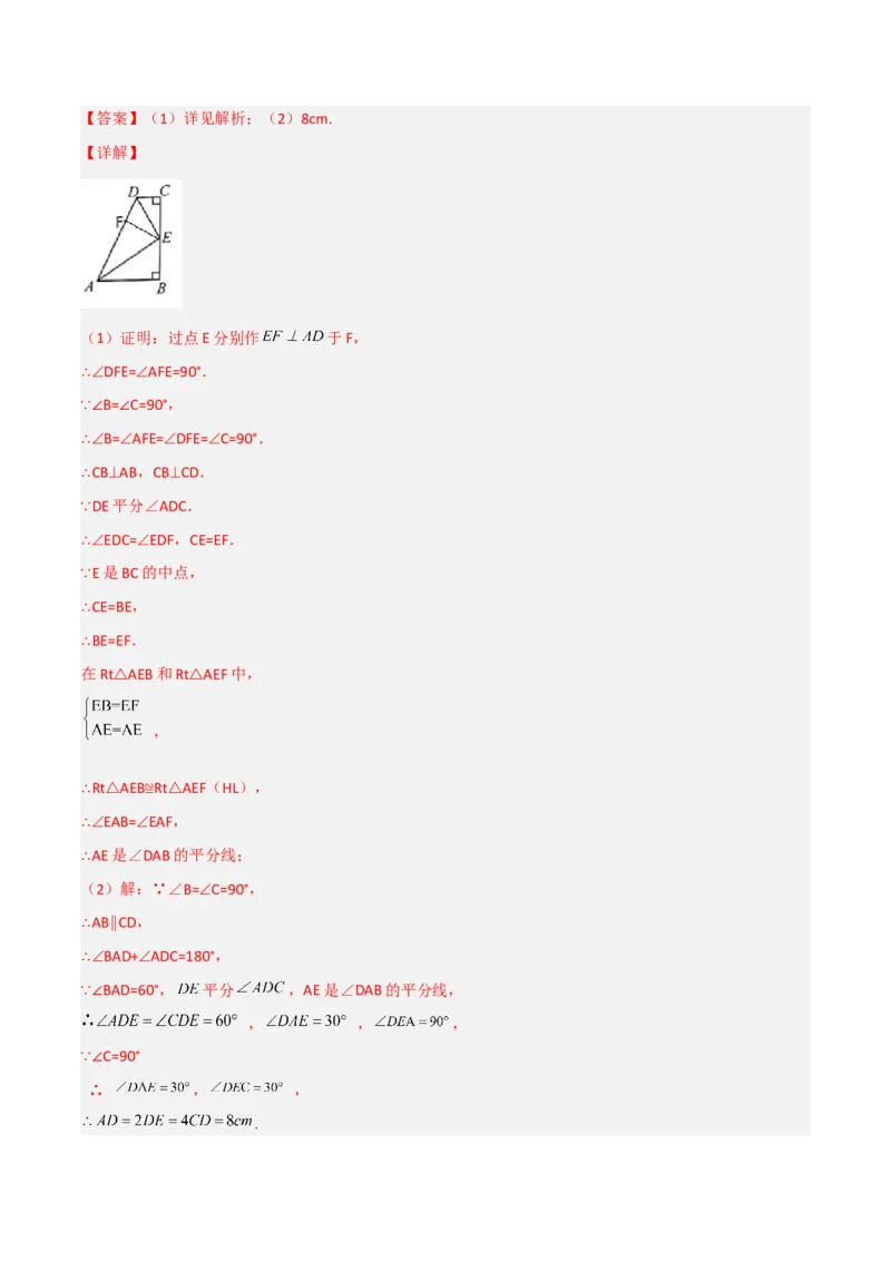 专题01与角平分线有关辅助线的四种做法（解析版）_北师大初中数学_8下-北师大版初中数学_旧版-可参考_06专项讲练