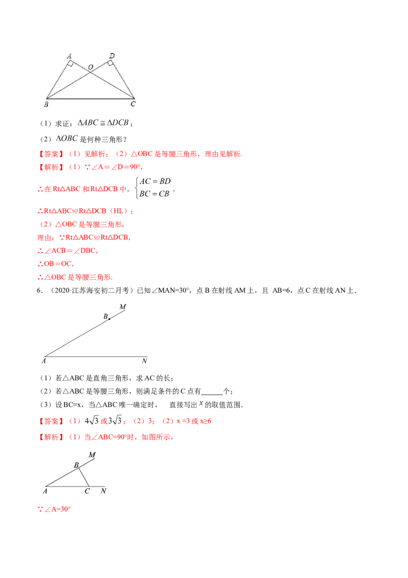 专题1.1-2等腰三角形与直角三角形（讲练）-简单数学之八年级年级下册同步讲练（解析版）（北师大版）_北师大初中数学_8下-北师大版初中数学_旧版-可参考_06专项讲练