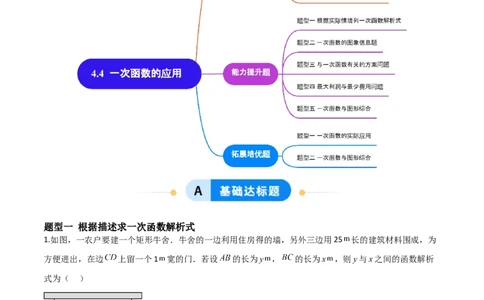 4.4一次函数的应用（题型专练）（解析版）_北师大初中数学_8上-北师大版初中数学_初中数学北师大8上-2025秋季新版_第二套推荐25_04课件+教案+学案+练习（第4套）齐全_练习