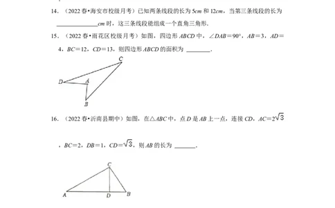 专题1.2一定是直角三角形吗（能力提升）-2022-2023学年八年级数学上册《同步考点解读&bull;专题训练》（北师大版）_北师大初中数学_8上-北师大版初中数学_旧版_06专项讲练