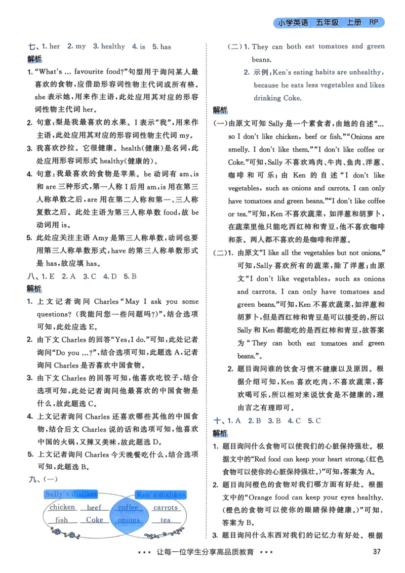 五年级英语上册人教PEP版24秋《53天天练》答案解析_26春四年级上下册人教版_四上英语合集人教版PEP英语四年级上册新教材（教学视频+课件+动画+音频+练习+教案）_17练习资料