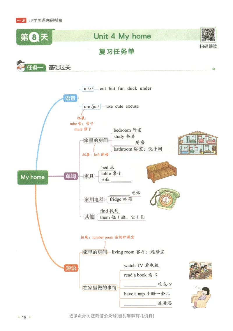 四年级英语人教PEP25版《一本寒假衔接》_26春四年级上下册人教版_四上英语合集人教版PEP英语四年级上册新教材（教学视频+课件+动画+音频+练习+教案）_17练习资料