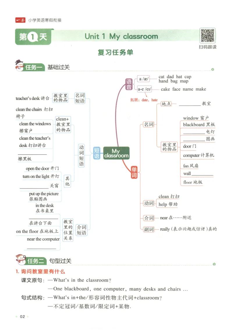 四年级英语人教PEP25版《一本寒假衔接》_26春四年级上下册人教版_四上英语合集人教版PEP英语四年级上册新教材（教学视频+课件+动画+音频+练习+教案）_17练习资料