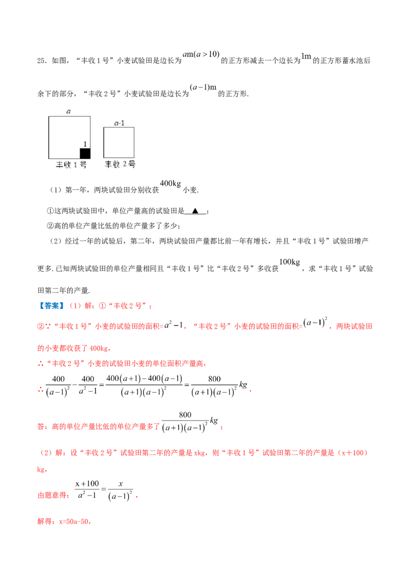 专题08分式与分式方程（解析版）-八年级数学下册压轴题专题精选汇编（北师大版）_北师大初中数学_8下-北师大版初中数学_旧版-可参考_06专项讲练