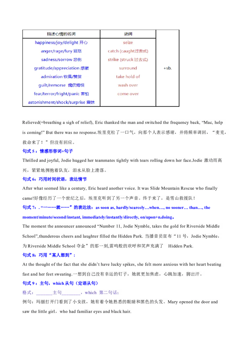 专题17读后续写16大提分句式+对点精练（解析版）_02高考数学_2025年新高考资料_二轮复习_01高考语文等多个文件_高分&middot;技能2025年高考英语写作常考题型全面突破