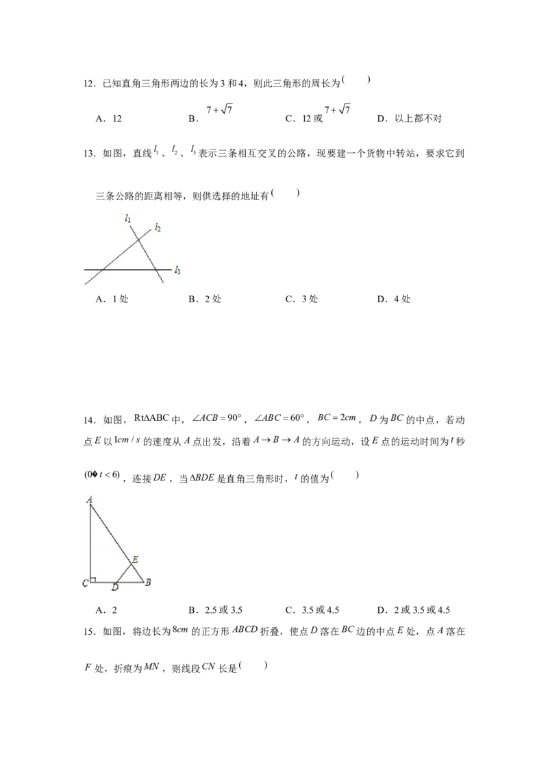 专题01三角形证明必刷常考题-八年级数学下学期期末冲刺满分必刷常考压轴题（北师大版）_北师大初中数学_8下-北师大版初中数学_旧版-可参考_06专项讲练