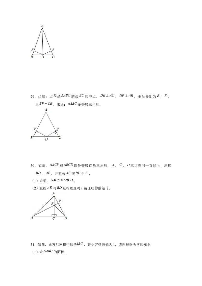 专题01三角形证明必刷常考题-八年级数学下学期期末冲刺满分必刷常考压轴题（北师大版）_北师大初中数学_8下-北师大版初中数学_旧版-可参考_06专项讲练