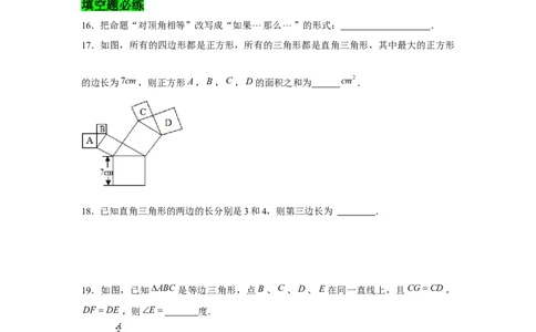 专题01三角形证明必刷常考题-八年级数学下学期期末冲刺满分必刷常考压轴题（北师大版）_北师大初中数学_8下-北师大版初中数学_旧版-可参考_06专项讲练