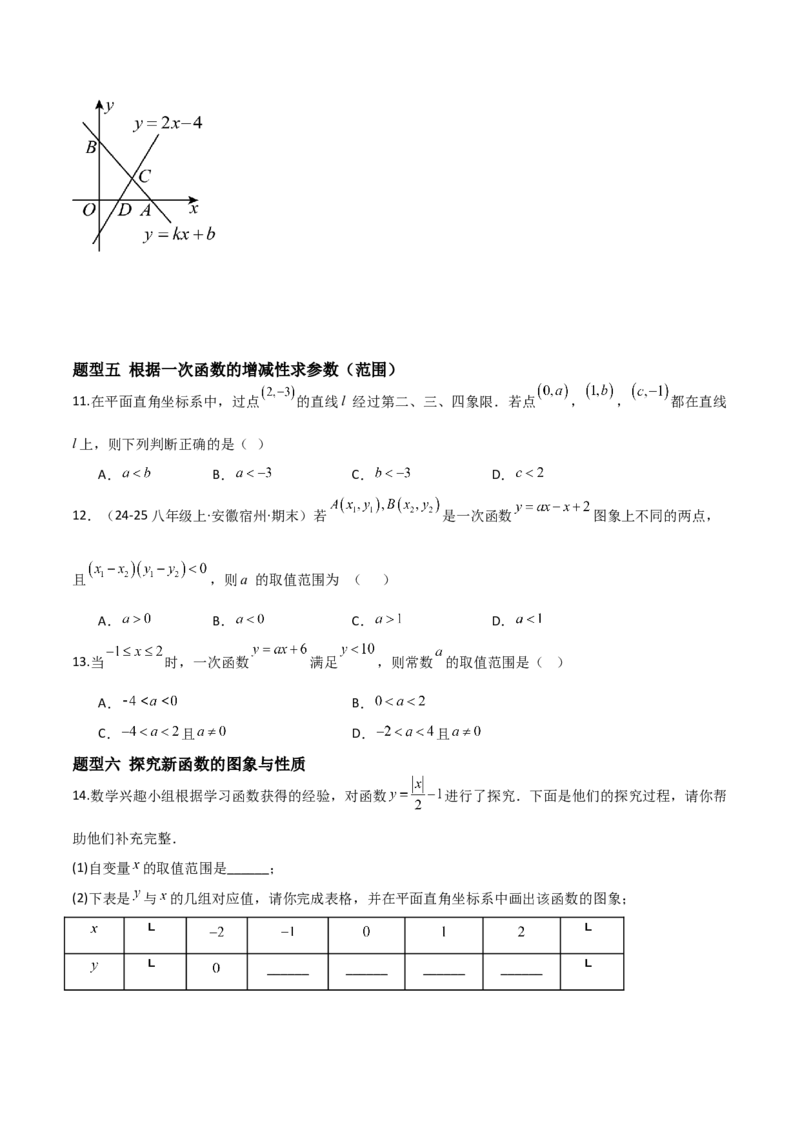 4.3一次函数的图象（题型专练）（原卷版）_北师大初中数学_8上-北师大版初中数学_初中数学北师大8上-2025秋季新版_第二套推荐25_04课件+教案+学案+练习（第4套）齐全_练习