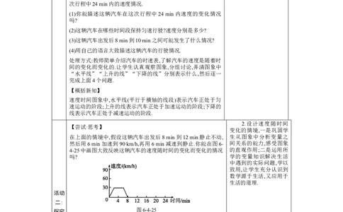 6.4用图象表示变量之间的关系第2课时教案（表格式）2024-2025学年北师大版数学七年级下册_北师大初中数学_7下-北师大版初中数学_7下-初中数学北师大版（2025春季新版）持续更新