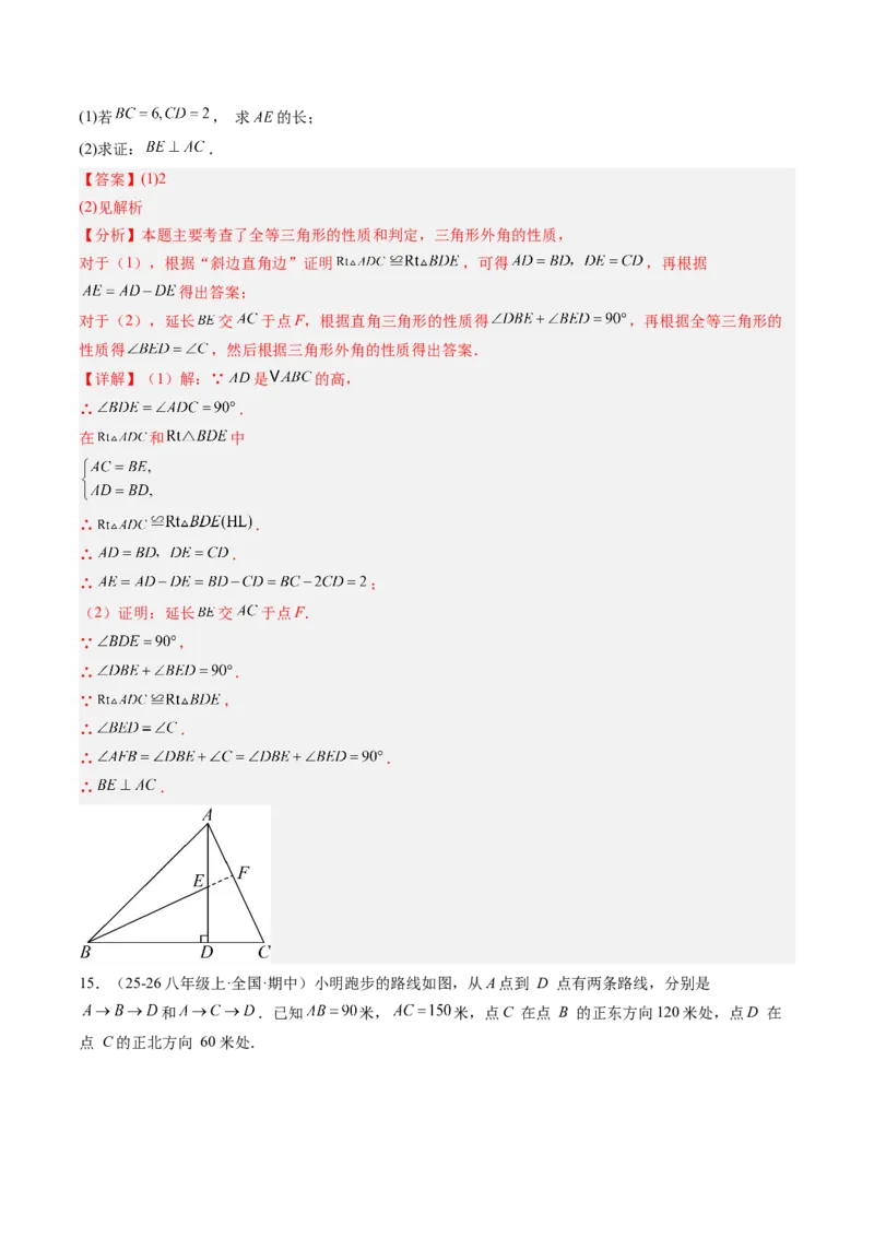 专题04直角三角形的性质与判定（8大题型）（专项训练）（解析版）_北师大初中数学_8下-北师大版初中数学_2026春新版_第二套-东方_02.北师大数学8下试题+复习26春_专项训练