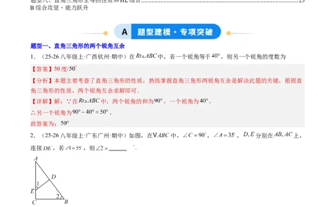 专题04直角三角形的性质与判定（8大题型）（专项训练）（解析版）_北师大初中数学_8下-北师大版初中数学_2026春新版_第二套-东方_02.北师大数学8下试题+复习26春_专项训练