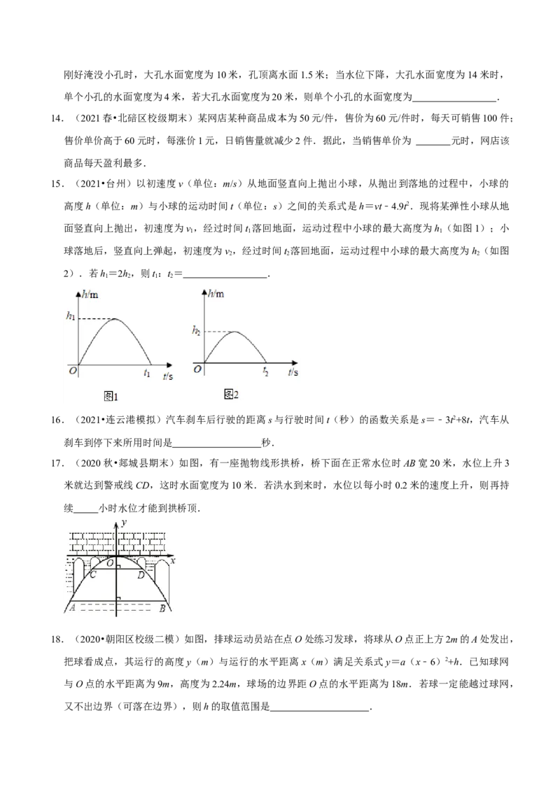 专题03二次函数的应用（原卷版）-挑战压轴题九年级数学下册压轴题专题精选汇编（北师大版）_北师大初中数学_9下-北师大版初中数学_06专项讲练