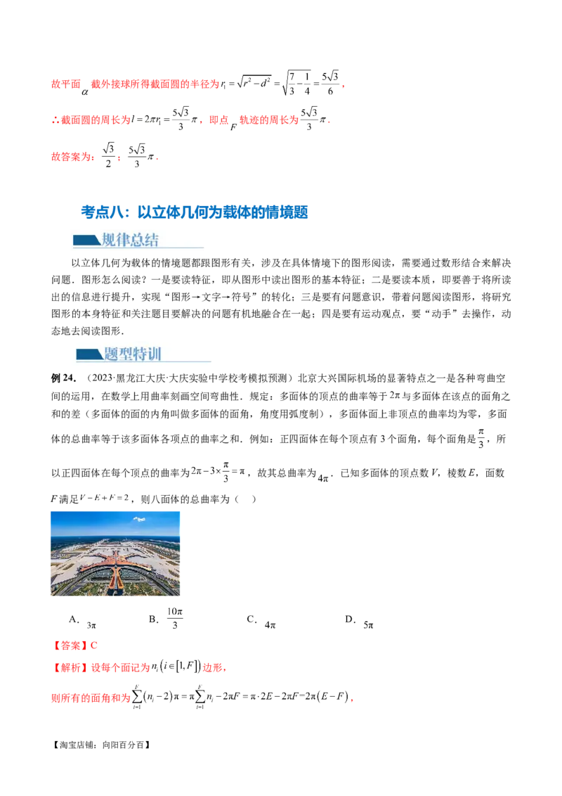 专题14立体几何常见压轴小题全归纳（9大核心考点）（讲义）（解析版）_02高考数学_新高考复习资料_2024年新高考资料_二轮复习资料_2024年高考数学二轮复习讲练测（新教材新高考）