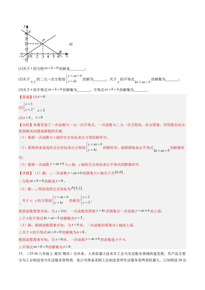 专题02一元一次不等式与一次函数（4大题型）（专项训练）（解析版）_北师大初中数学_8下-北师大版初中数学_2026春新版_第二套-东方_02.北师大数学8下试题+复习26春_专项训练