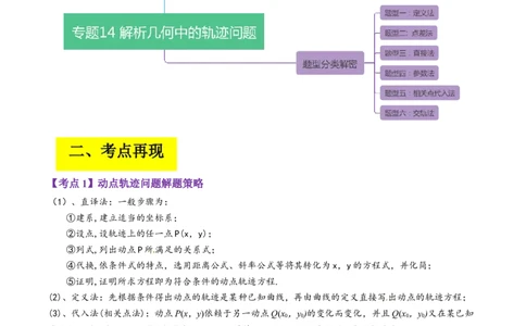专题14解析几何中的轨迹问题（解析版）_02高考数学_通用版（老高考）复习资料_2023年复习资料_二轮复习_高频考点解密2023年高考数学二轮复习讲义+分层训练（全国通用）