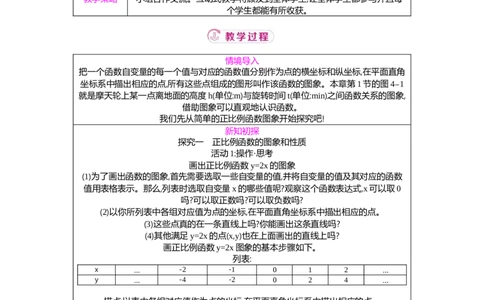 4.3第1课时正比例函数的图象与性质教案（表格式）2025-2026学年数学北师大版（2024）八年级上册_北师大初中数学_8上-北师大版初中数学_初中数学北师大8上-2025秋季新版_第二套推荐25