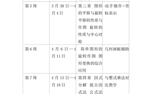 2025-2026学年北师大版数学八年级下册教学计划及进度表_北师大初中数学_8下-北师大版初中数学_2026春新版_第二套-东方_03.北师大数学8下教学计划26春
