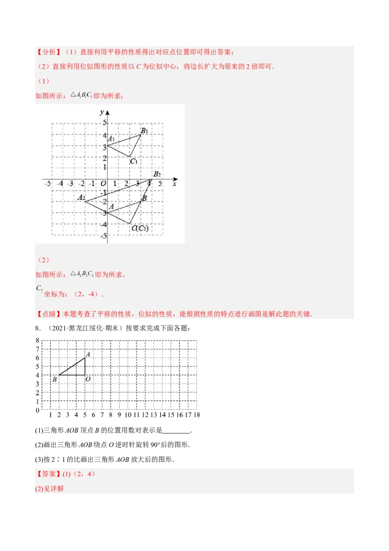 4.8图形的位似（分层练习）（解析版）_北师大初中数学_9上-北师大版初中数学_05习题试卷_1课时练习_同步练习（第1套）