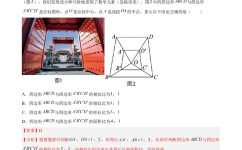4.8图形的位似（分层练习）（解析版）_北师大初中数学_9上-北师大版初中数学_05习题试卷_1课时练习_同步练习（第1套）