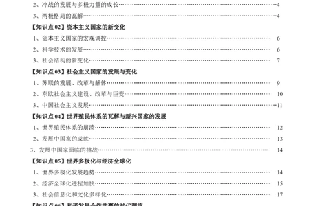 专题14二战后的世界-口袋书2024年高考历史一轮复习知识清单_07高考历史_新高考复习资料_2024年新高考复习资料_一轮复习资料_完口袋书2024年高考历史一轮复习知识清单