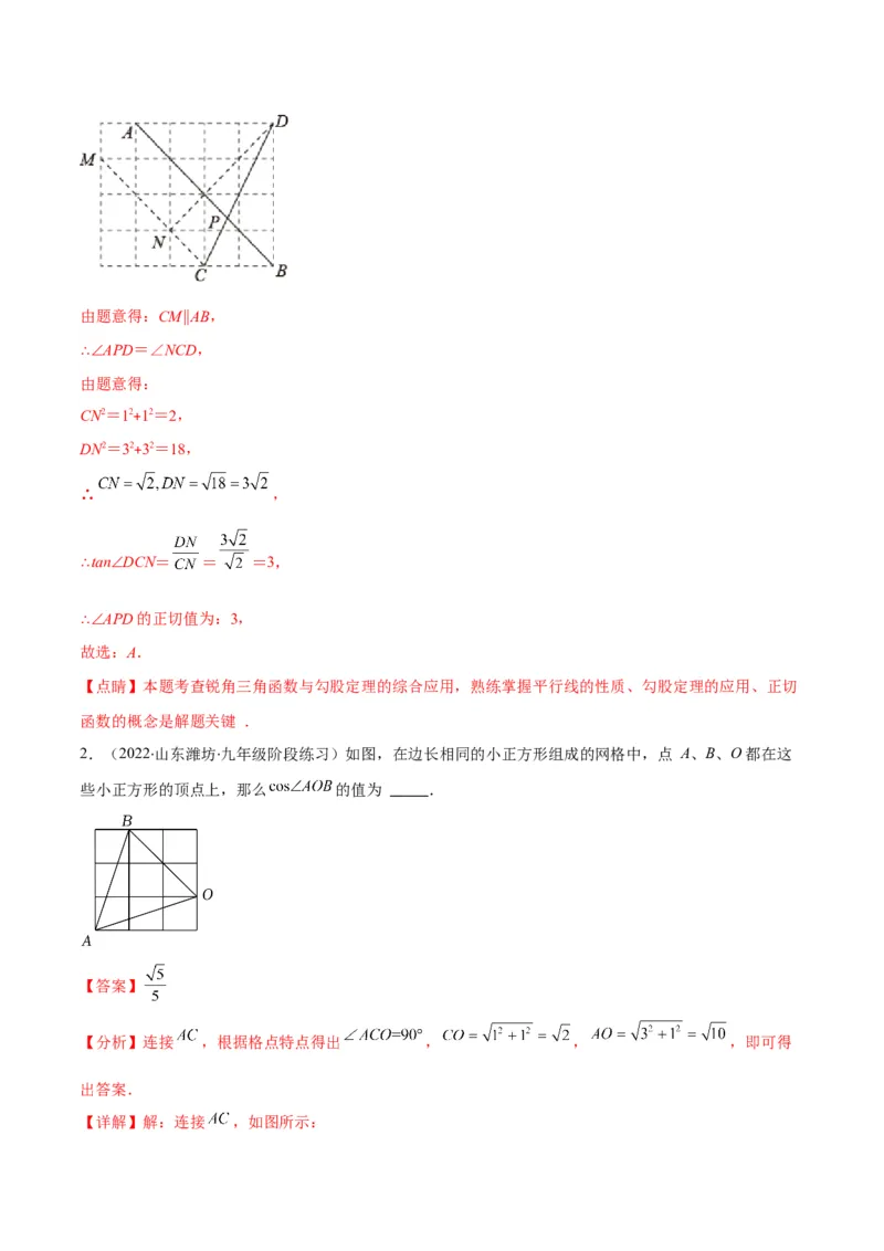 专题01锐角三角形函数和特殊角的三角函数值(解析版)（重点突围）_北师大初中数学_9上-北师大版初中数学_06专项讲练