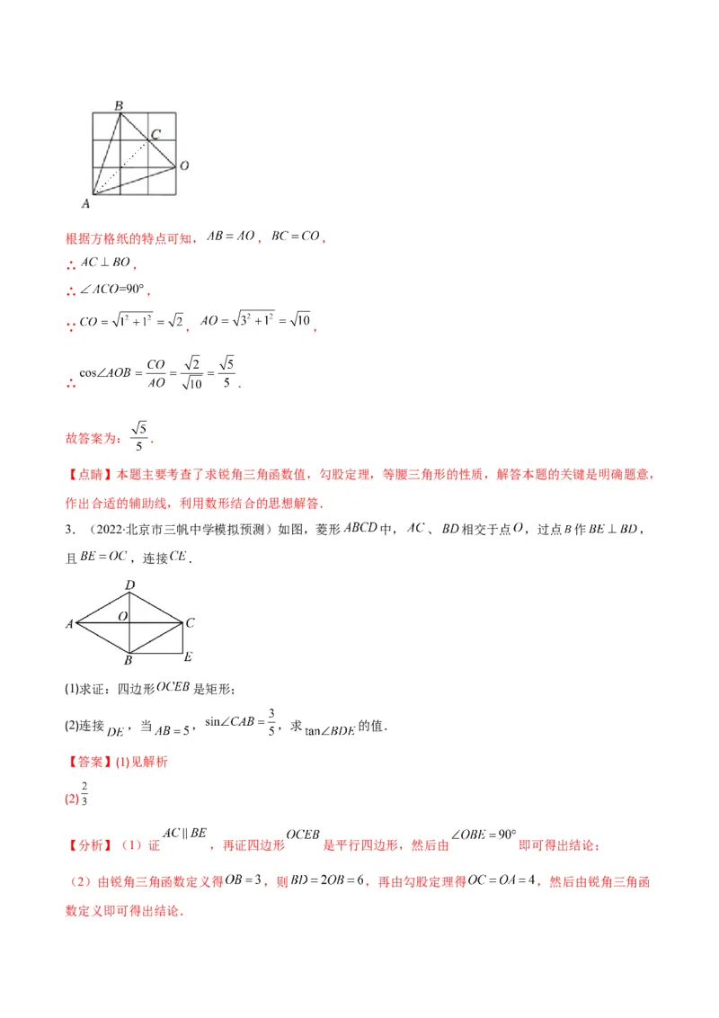 专题01锐角三角形函数和特殊角的三角函数值(解析版)（重点突围）_北师大初中数学_9上-北师大版初中数学_06专项讲练