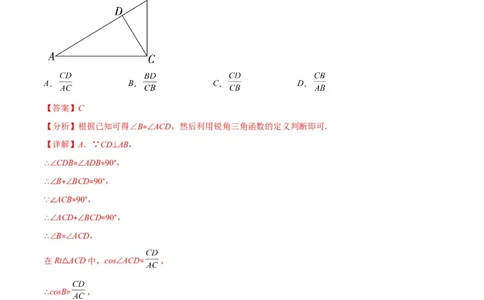 专题01锐角三角形函数和特殊角的三角函数值(解析版)（重点突围）_北师大初中数学_9上-北师大版初中数学_06专项讲练